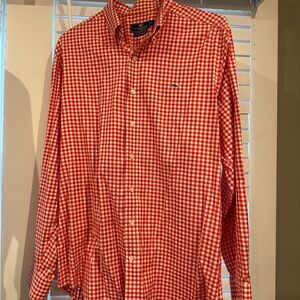 Vineyard Vines Red Checkered Button Down Shirt Slim Fit